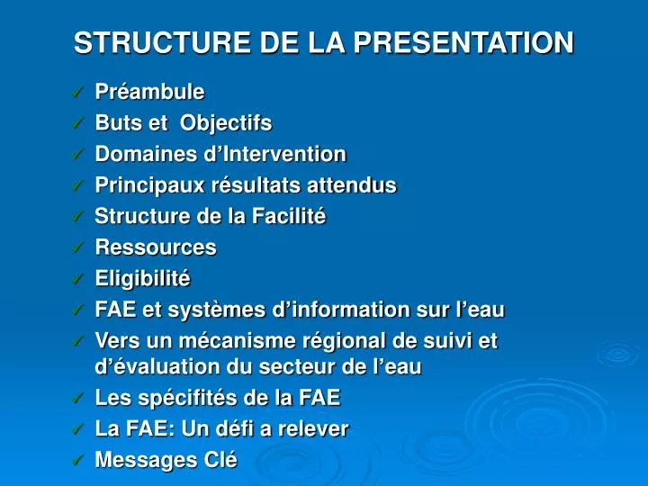 structure de la presentation