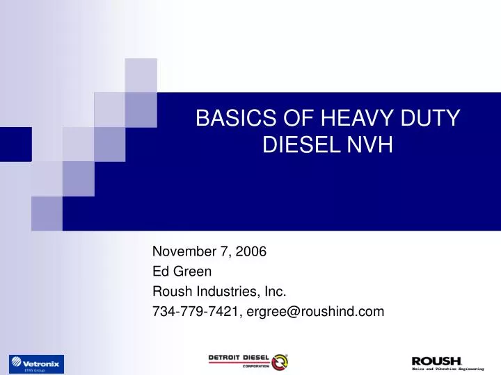 basics of heavy duty diesel nvh