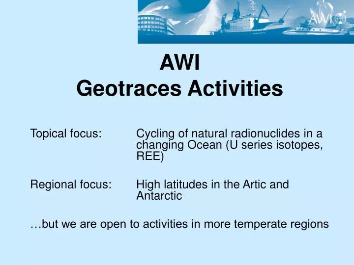 awi geotraces activities