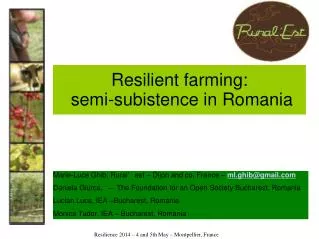 Resilient farming: semi-subistence in Romania