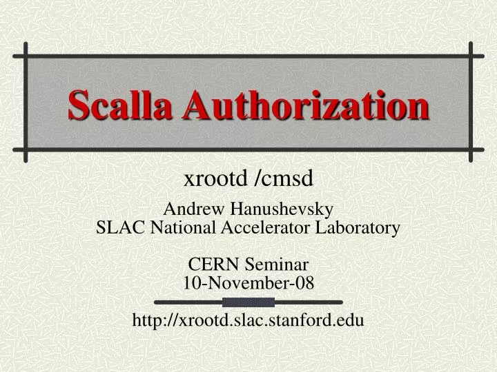 scalla authorization