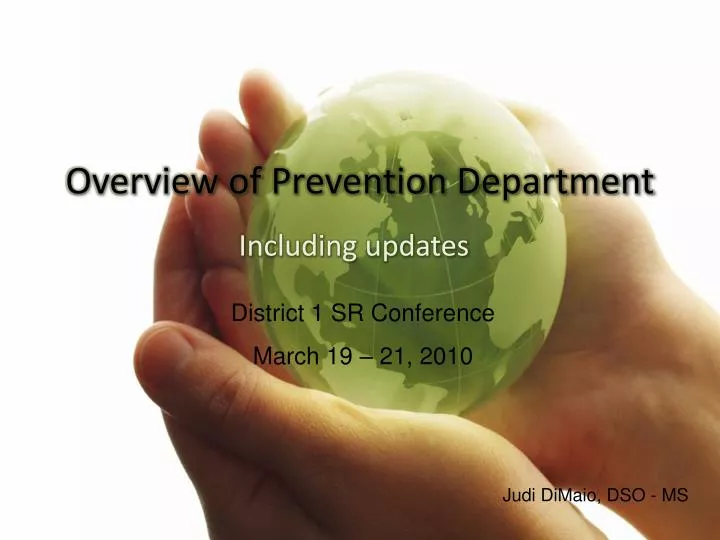 overview of prevention department