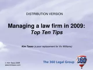 Managing a law firm in 2009: Top Ten Tips