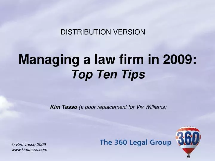 managing a law firm in 2009 top ten tips