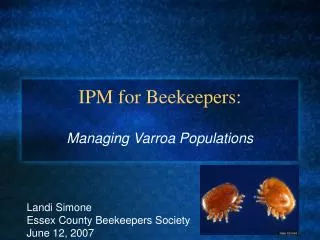 IPM for Beekeepers: