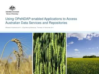 Using OPeNDAP-enabled Applications to Access Australian Data Services and Repositories