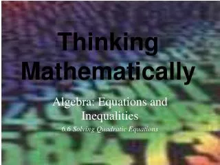 thinking mathematically