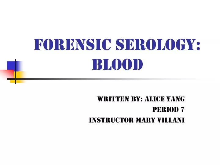 forensic serology blood