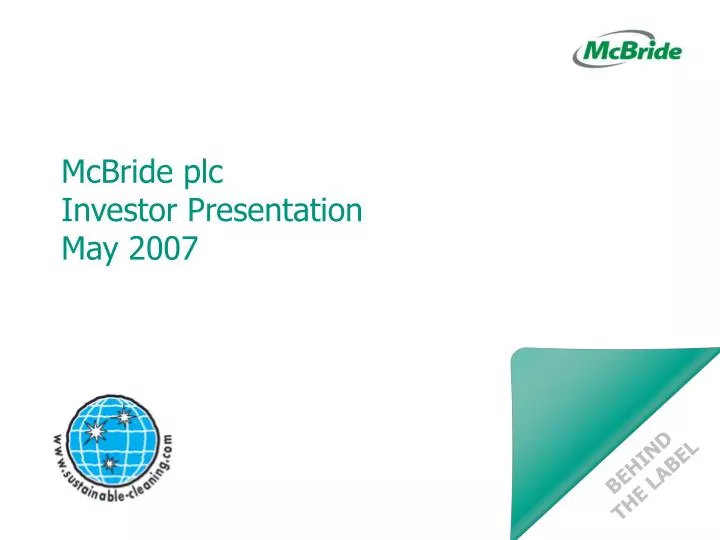 mcbride plc investor presentation may 2007