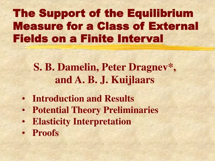 the support of the equilibrium measure for a class of external fields on a finite interval