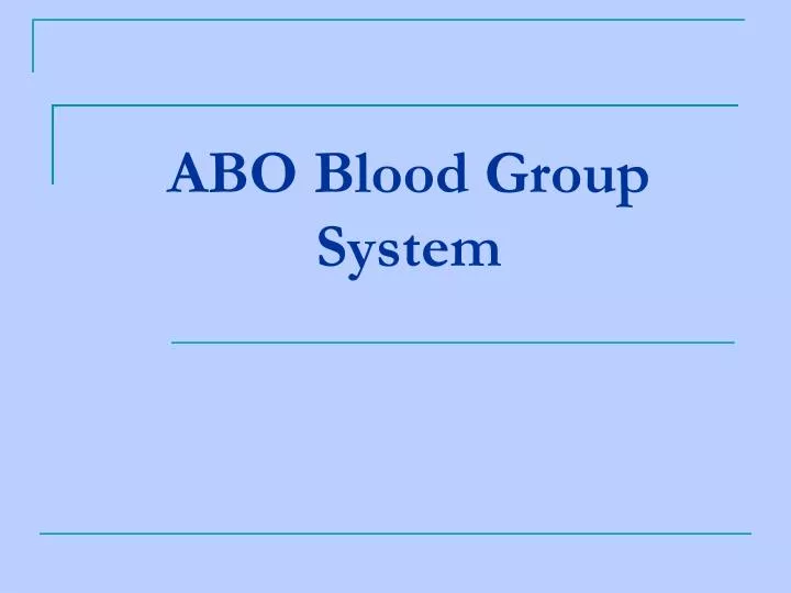 abo blood group system