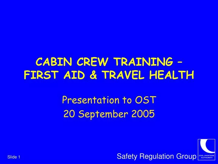 cabin crew training first aid travel health