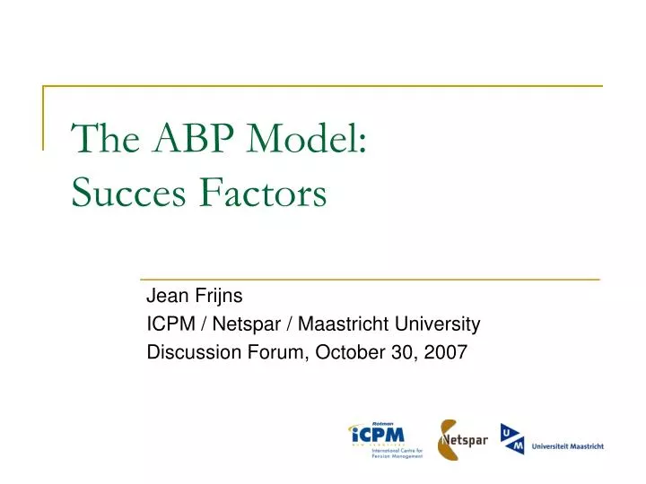 the abp model succes factors