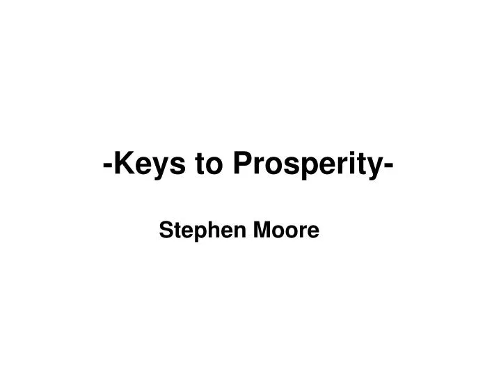 keys to prosperity