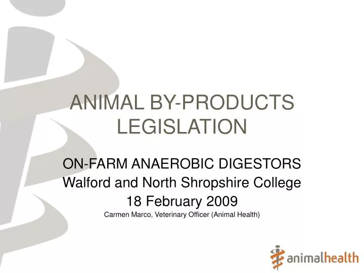 animal by products legislation