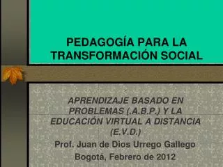 pedagog a para la transformaci n social
