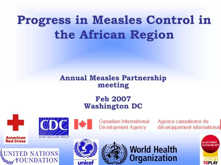 progress in measles control in the african region