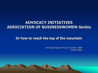 ADVOCACY INITIATIVES ASSOCIATION OF BUSINESSWOMEN-Serbia