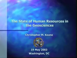 The State of Human Resources in the Geosciences