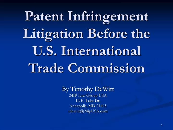 patent infringement litigation before the u s international trade commission