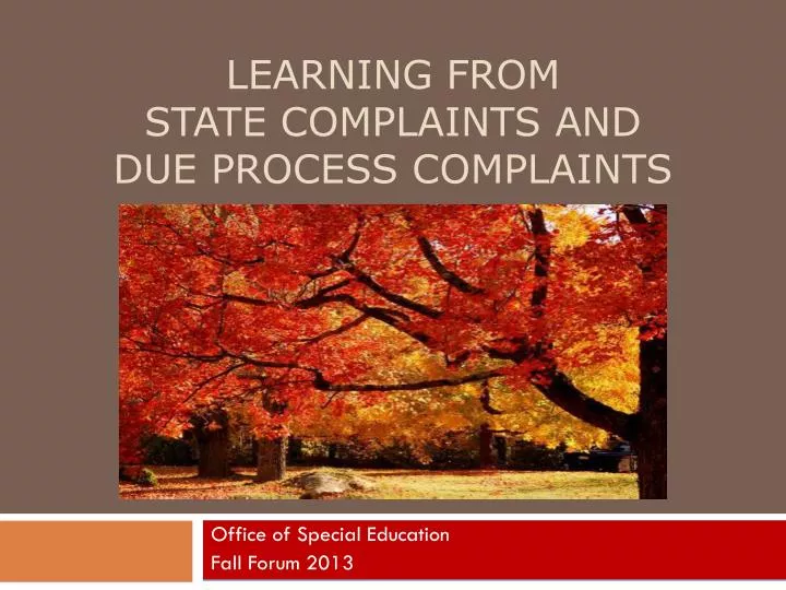 learning from state complaints and due process complaints