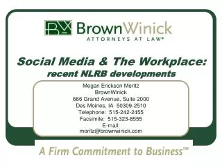 Social Media &amp; The Workplace: recent NLRB developments