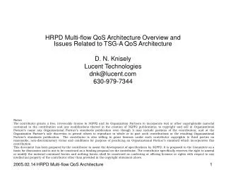HRPD Multi-flow QoS Architecture Overview and Issues Related to TSG-A QoS Architecture