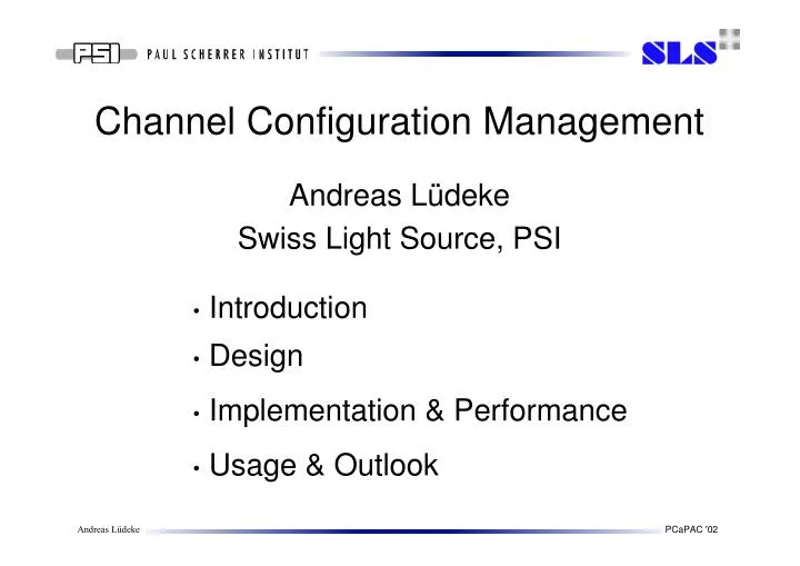 channel configuration management