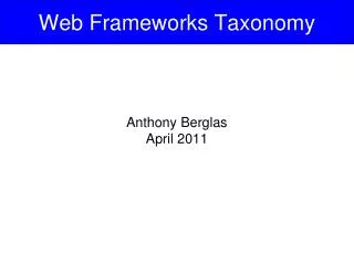 Web Frameworks Taxonomy