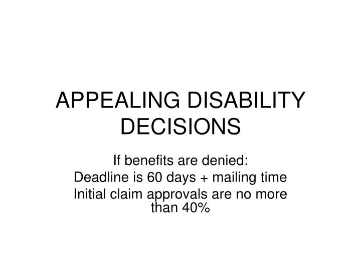 appealing disability decisions