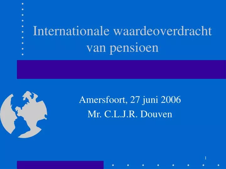 internationale waardeoverdracht van pensioen