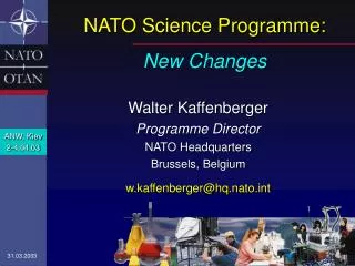 NATO Science Programme: New Changes