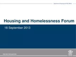 Housing and Homelessness Forum