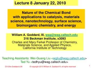 Lecture 8 January 22, 2010