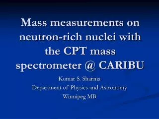 Mass measurements on neutron-rich nuclei with the CPT mass spectrometer @ CARIBU