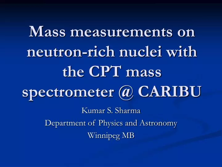 mass measurements on neutron rich nuclei with the cpt mass spectrometer @ caribu