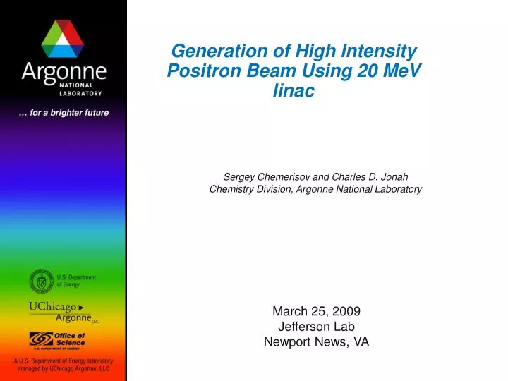 generation of high intensity positron beam using 20 mev linac