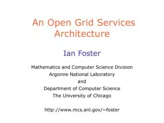 An Open Grid Services Architecture
