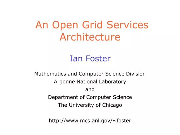 an open grid services architecture