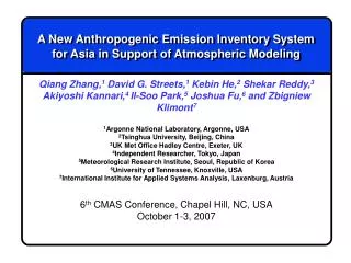 A New Anthropogenic Emission Inventory System for Asia in Support of Atmospheric Modeling