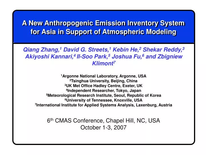 a new anthropogenic emission inventory system for asia in support of atmospheric modeling