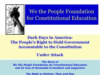 We the People Foundation for Constitutional Education