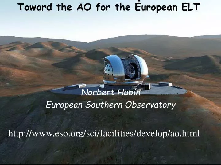 toward the ao for the european elt