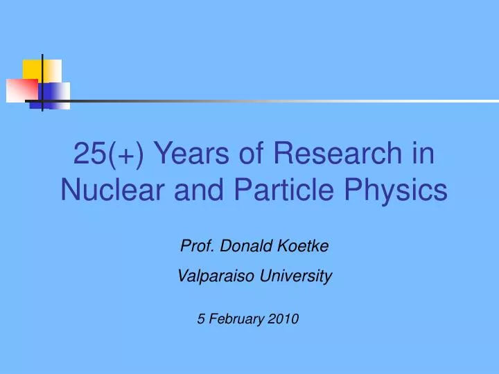 25 years of research in nuclear and particle physics
