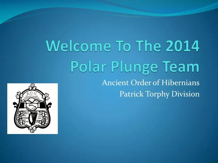 welcome to the 2014 polar plunge team