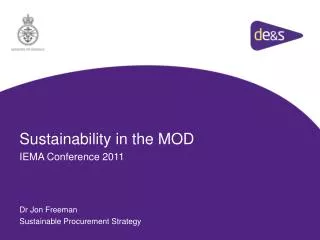 Sustainability in the MOD IEMA Conference 2011
