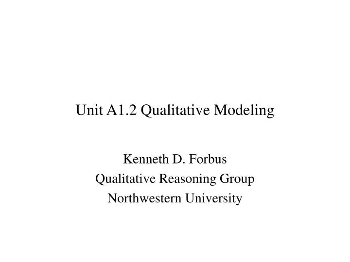 unit a1 2 qualitative modeling