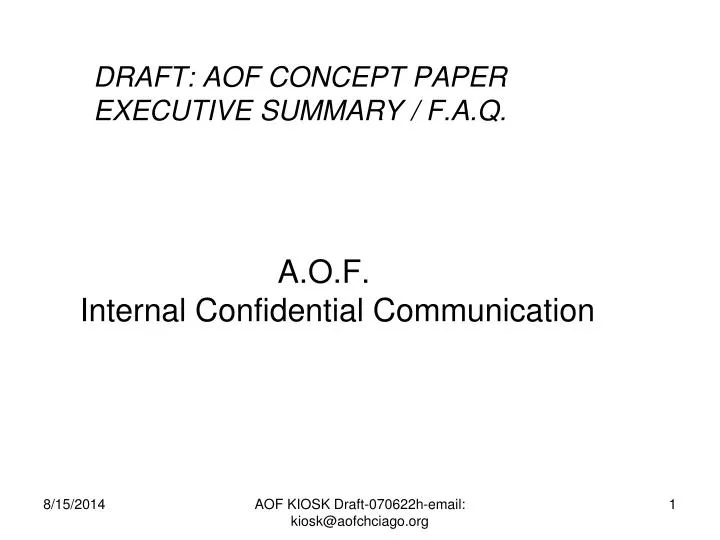 draft aof concept paper executive summary f a q