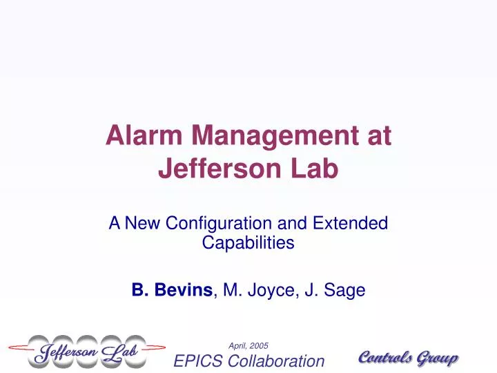 alarm management at jefferson lab