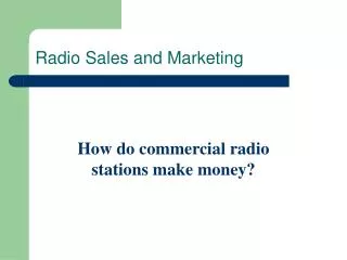 Radio Sales and Marketing